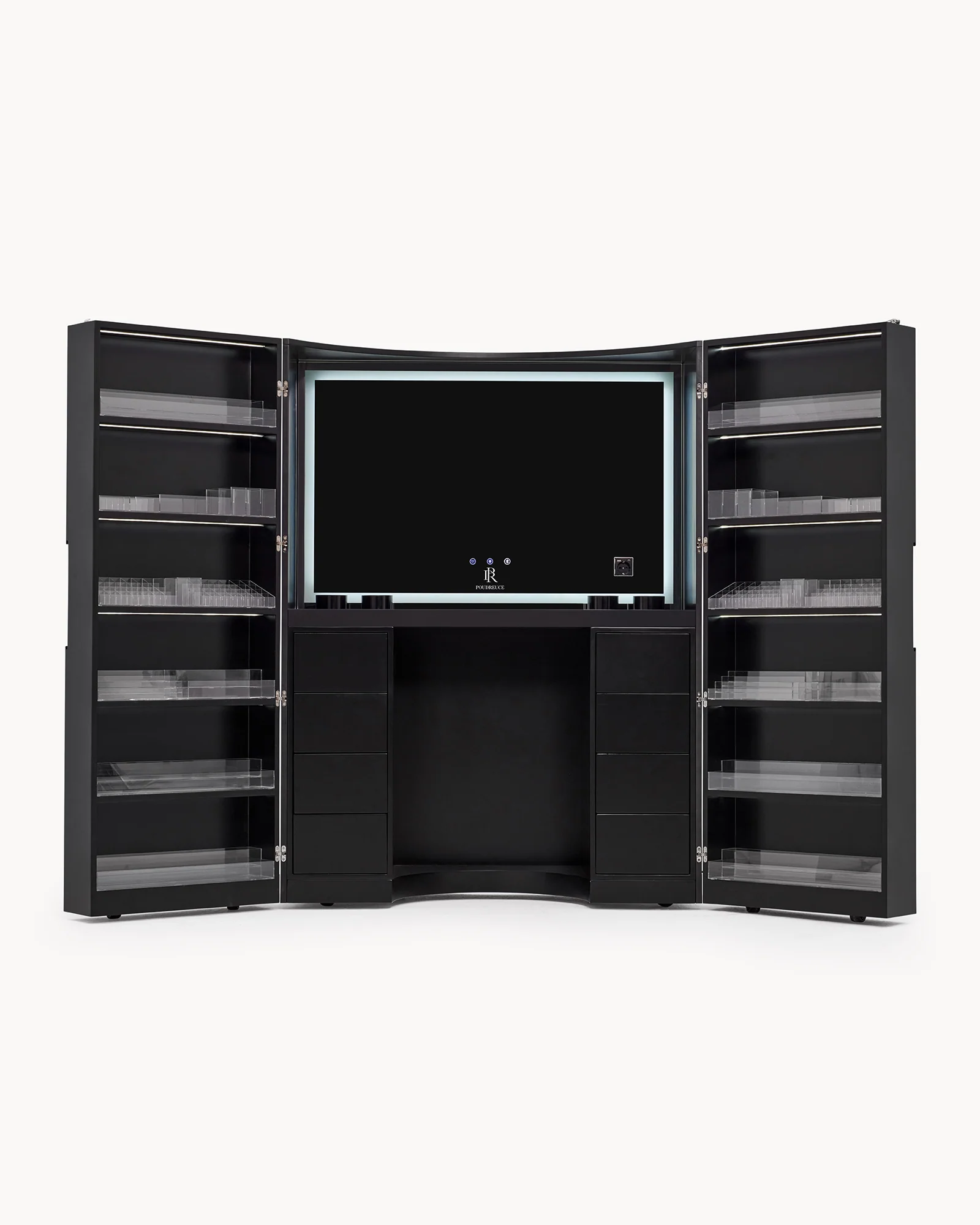 The Lounge Matt Black – Sminkbord med kontinuerlig LED-belysning